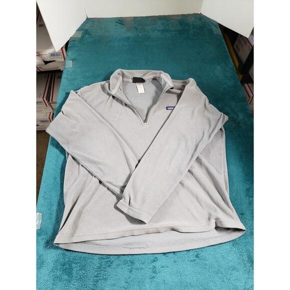 Patagonia Synchilla Sweater Fleece Size Medium Mens Gray 1/4 Zip Logo Warm - Picture 5 of 8